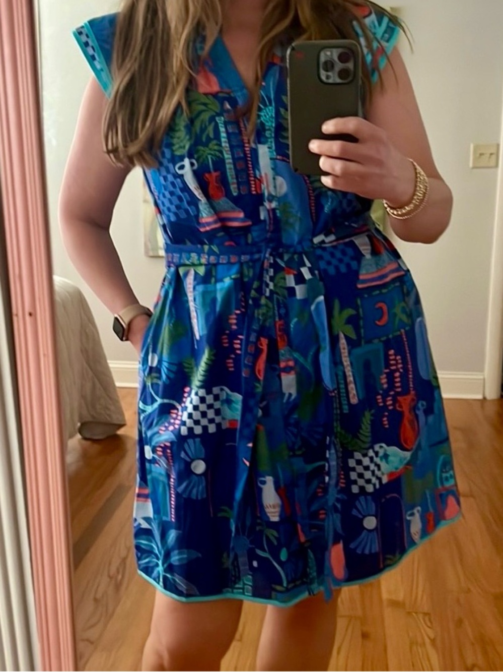 NWOT Sugarlips Punta Alta Olera Ruffle Shirtdress large